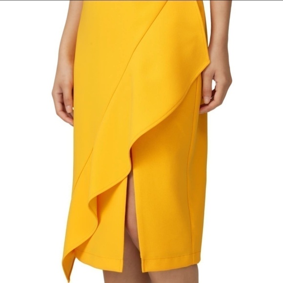 Harlyn Yellow Sheath Asymmetrical Dress - Picture 4 of 13